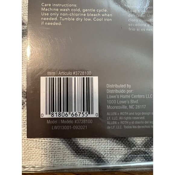 Allen + Roth Light Filtering Gray Rod Pocket/Back Tab Curtain Panel 50" X 95" 95 - Picture 6 of 6